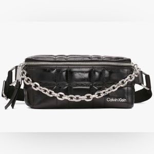 Calvin Klein Quilted Adjustable Belt Bag with Chain Detail
